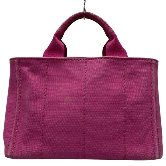 Auth PRADA Canapa Pink Canvas Tote Bag - Picture 2 of 11